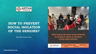 How to prevent social isolation of the seniors - Artha