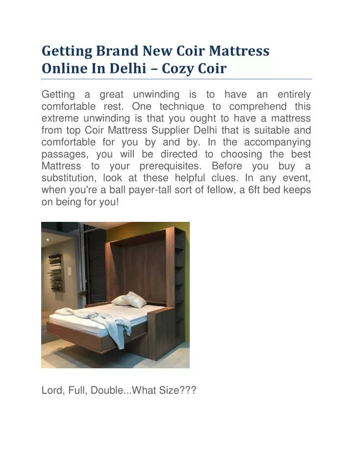 getting brand new coir mattress online in delhi