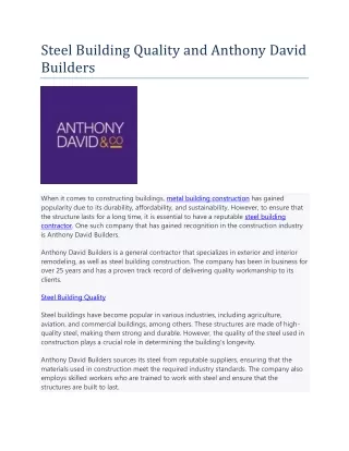 Steel Building Quality and Anthony David Builders-28F