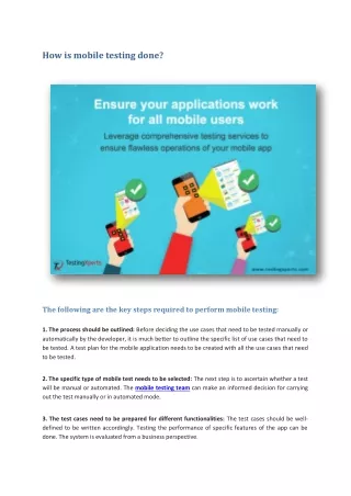 how is mobile testing done