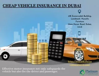 Cheap Vehicle Insurance in Dubai