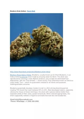 blueberry strain indica flavors budz