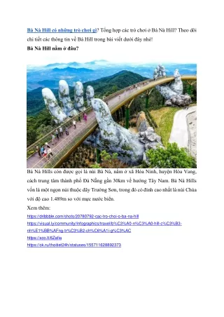 ba na hill co nhung tro choi gi