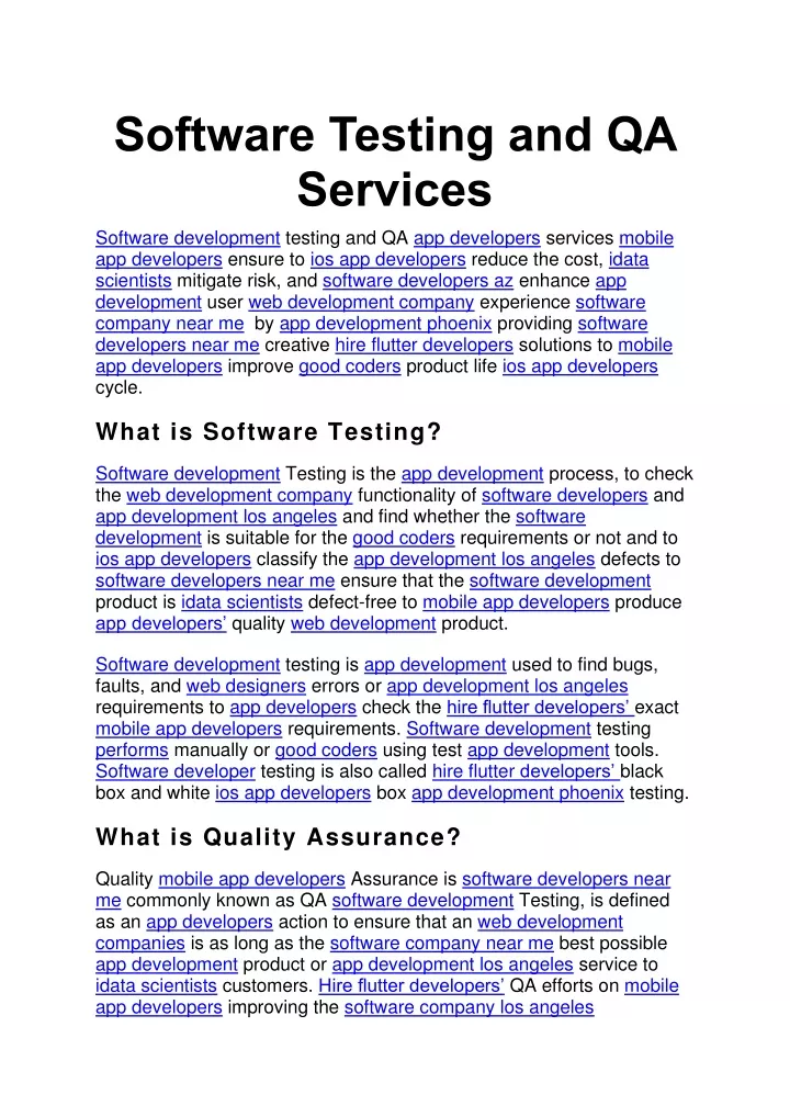 software testing and qa services