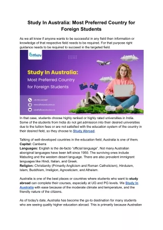 Study In Australia_ Most Preferred Country for Foreign Students
