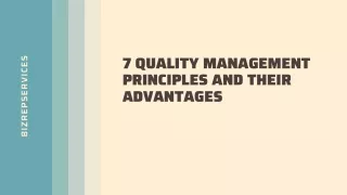 Quality Management Principles And Their Advantages