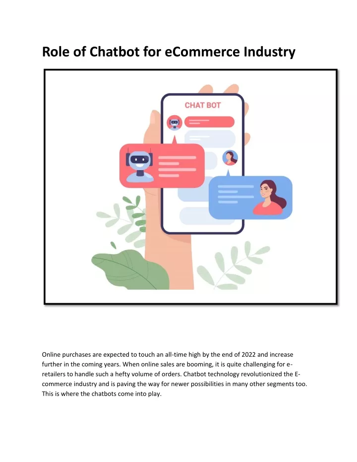 role of chatbot for ecommerce industry