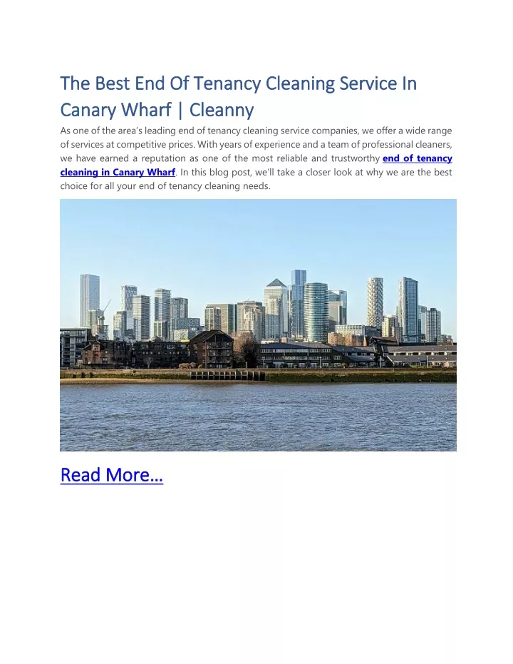 the best end of tenancy cleaning service