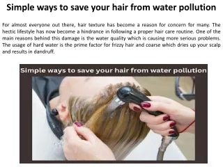 Easy methods for protecting your hair from water contaminants