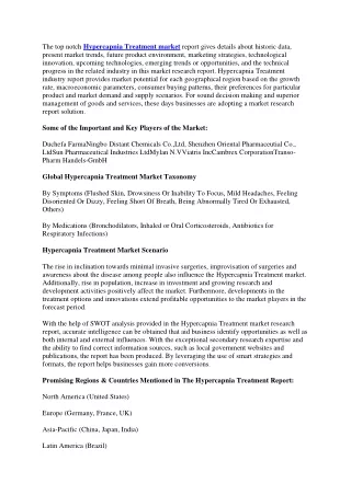 the top notch hypercapnia treatment market report