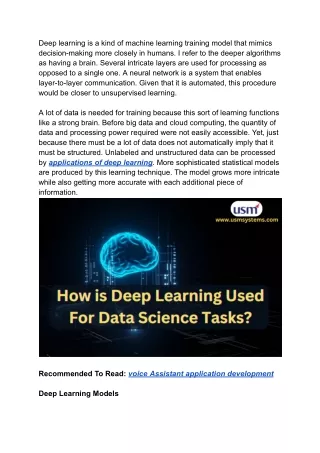 How is Deep Learning used for Data Science tasks