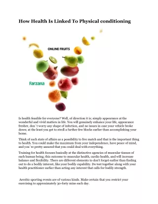 how health is linked to physical conditioning