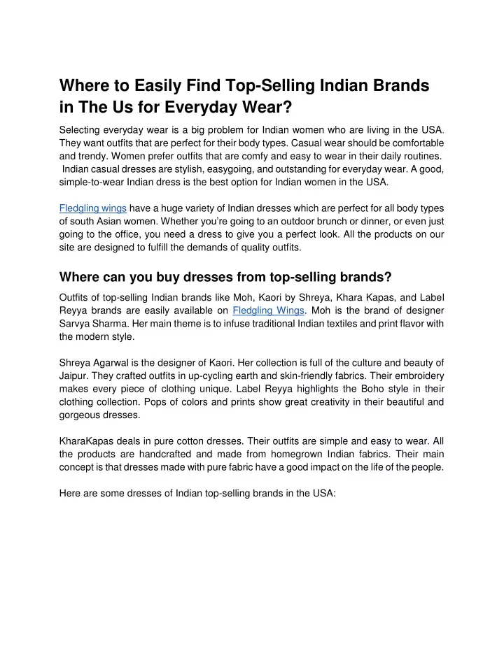 where to easily find top selling indian brands