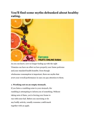 you ll find some myths debunked about healthy