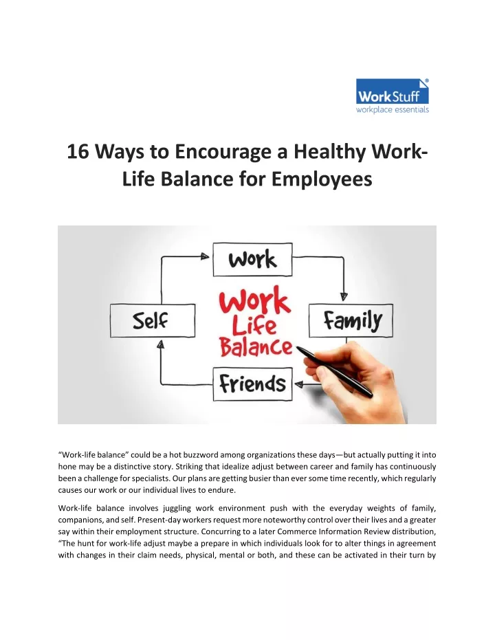 16 ways to encourage a healthy work life balance