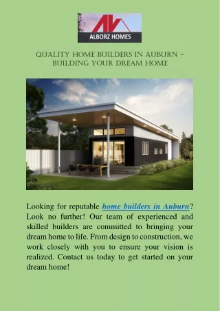 Home Builders Auburn and Castle Hill