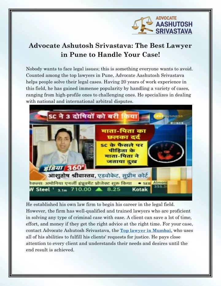 advocate ashutosh srivastava the best lawyer