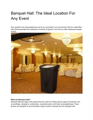 banquet hall the ideal location for any event