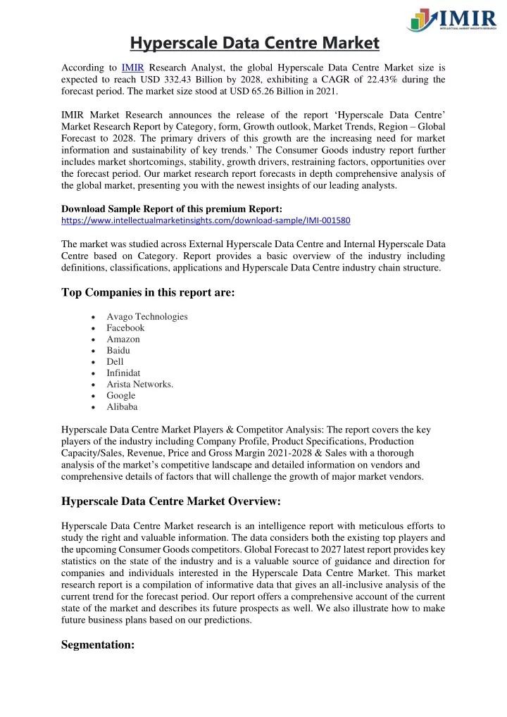 hyperscale data centre market