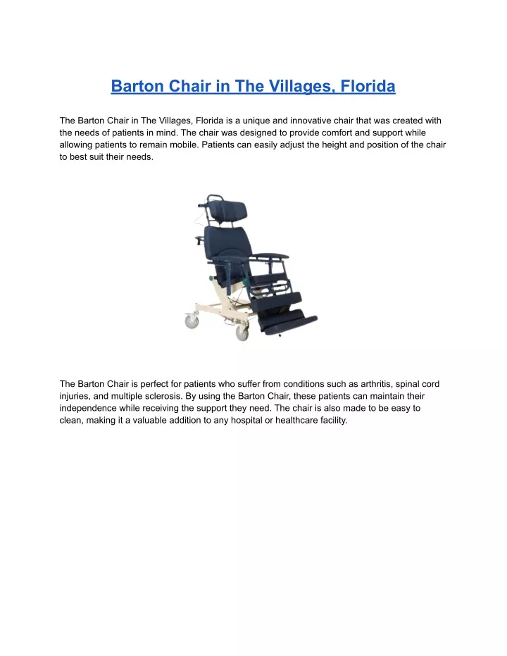 barton chair in the villages florida