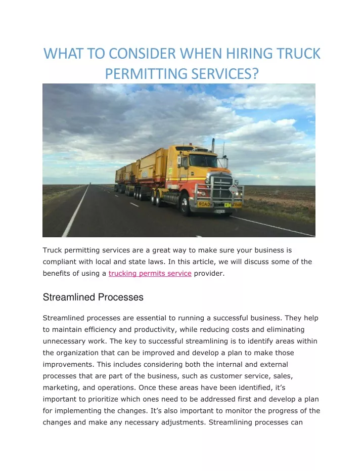 what to consider when hiring truck permitting