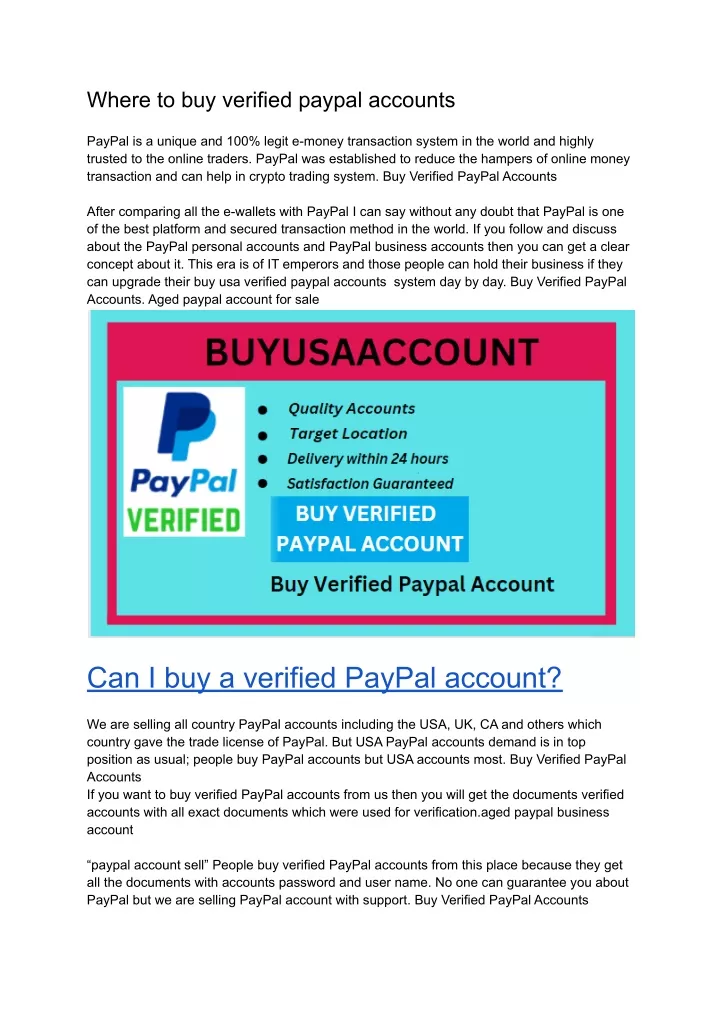 where to buy verified paypal accounts