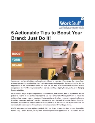 6 actionable tips to boost your brand just do it
