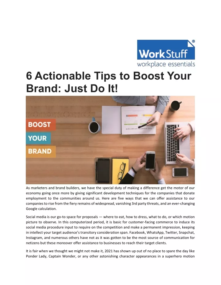 6 actionable tips to boost your brand just do it