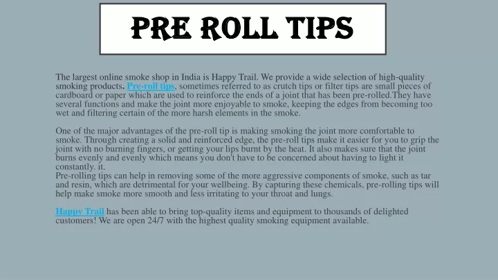 pre roll tips pre roll tips