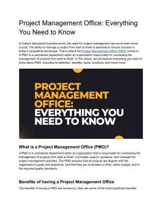 Project Management Office_ Everything You Need to Know