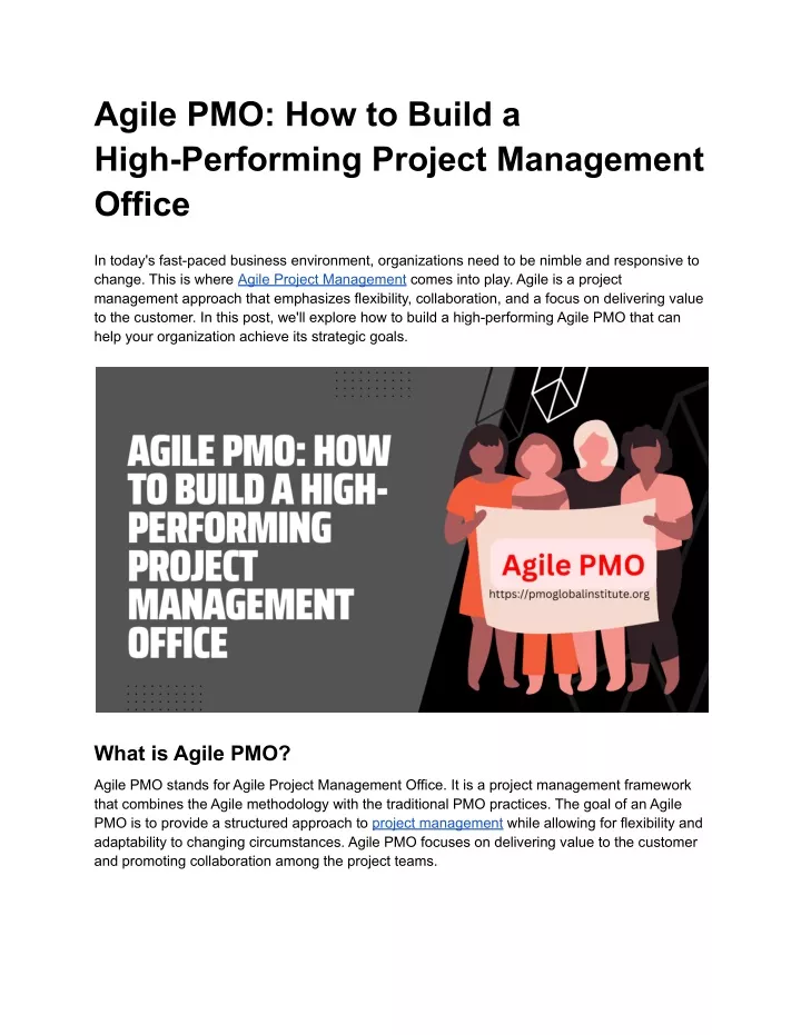 agile pmo how to build a high performing project
