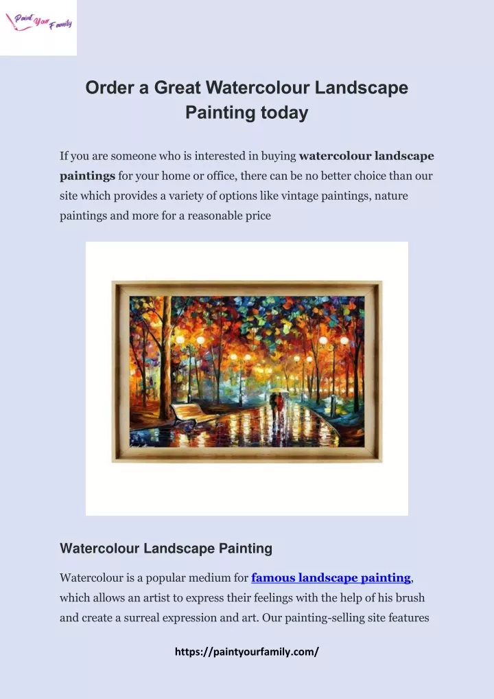 order a great watercolour landscape painting today