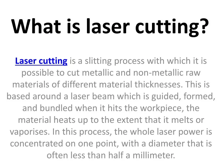 what is laser cutting