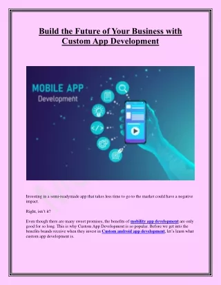 build the future of your business with custom