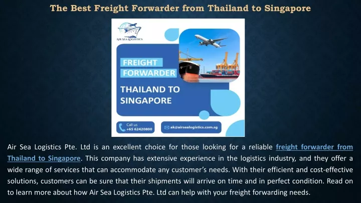 the best freight forwarder from thailand