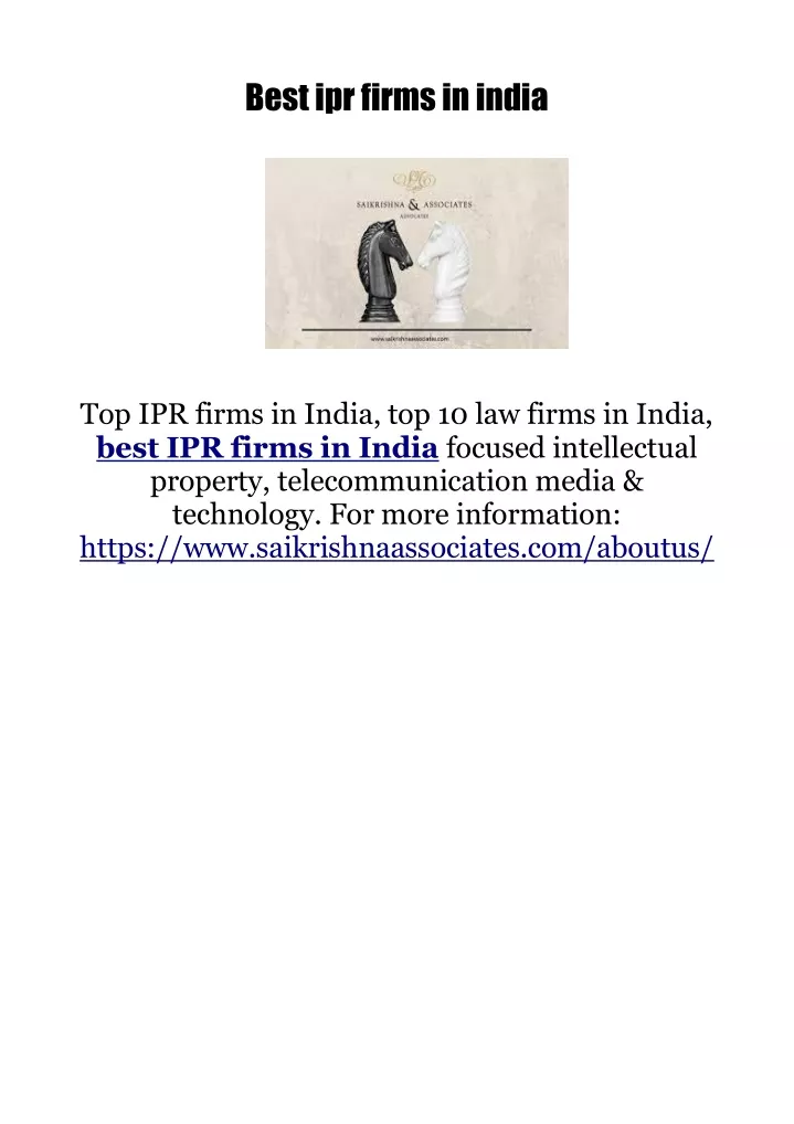 best ipr firms in india