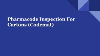 Pharmacode Inspection For Cartons (Codemat)