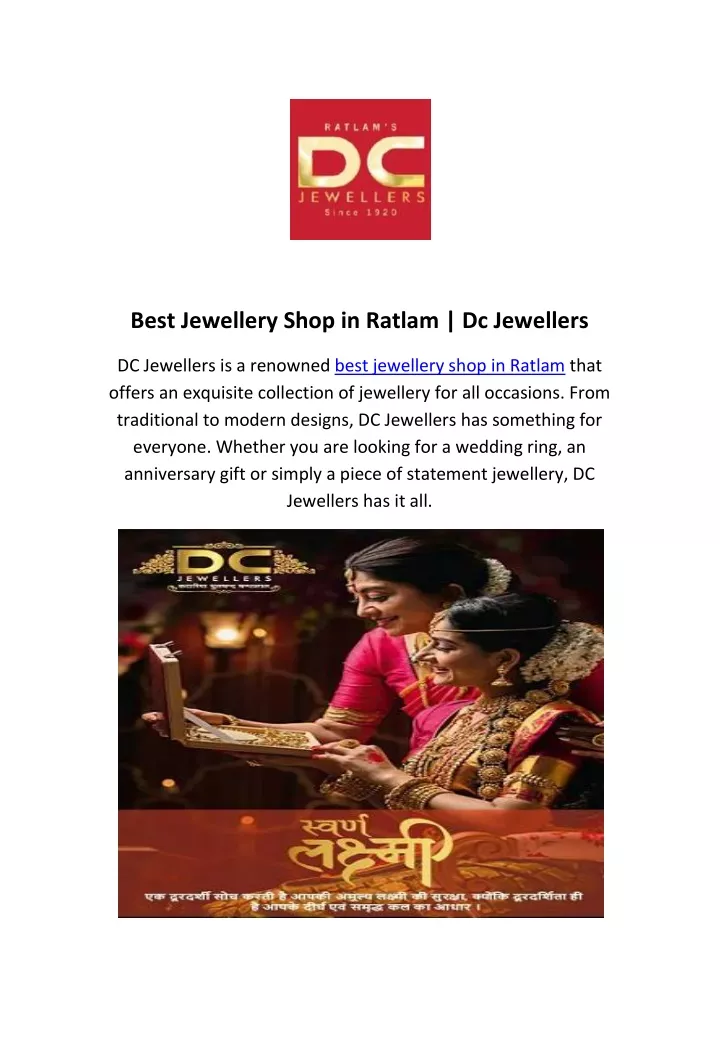 best jewellery shop in ratlam dc jewellers