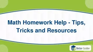 math homework help tips tricks and resources