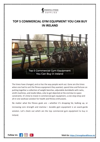 Top 5 Commercial Gym Equipment You Can Buy in Ireland