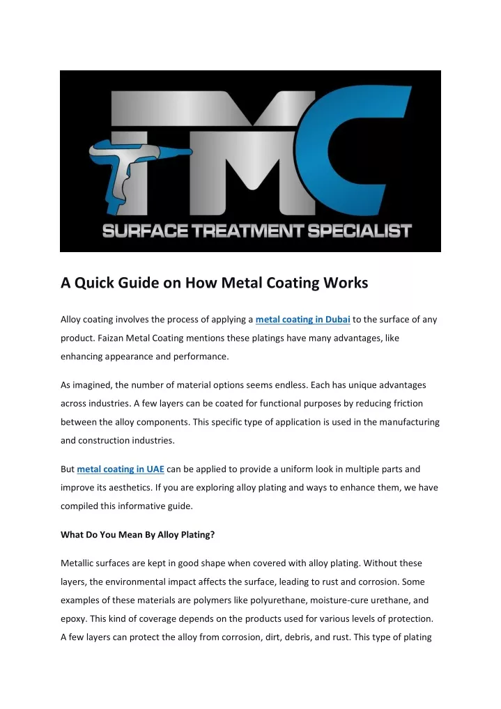 a quick guide on how metal coating works