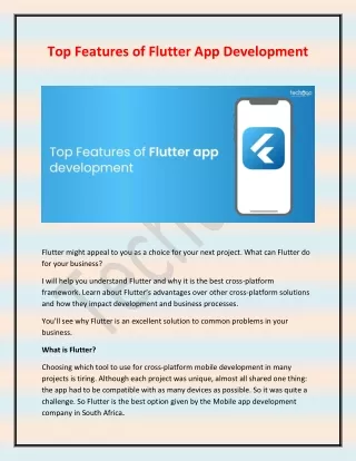 top features of flutter app development