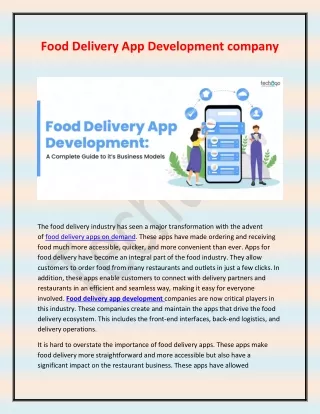 food delivery app development company