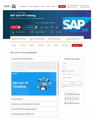 Best SAP PP Training Noida | SAP PP Training Institute in Noida