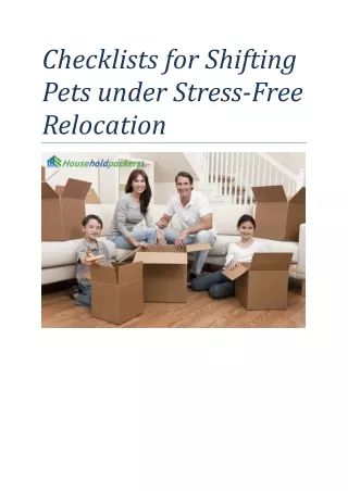 checklists for shifting pets under stress free