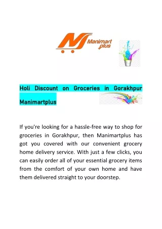 Holi Discount on Groceries in Gorakhpur Manimartplus