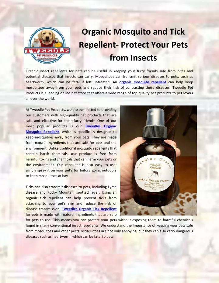 organic mosquito and tick repellent protect your