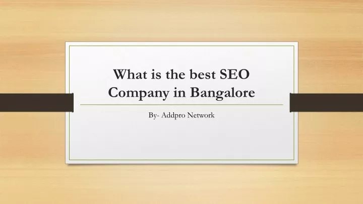 what is the best seo company in bangalore