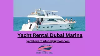 Yacht Rental Dubai Marina