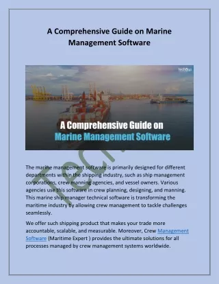 a comprehensive guide on marine management